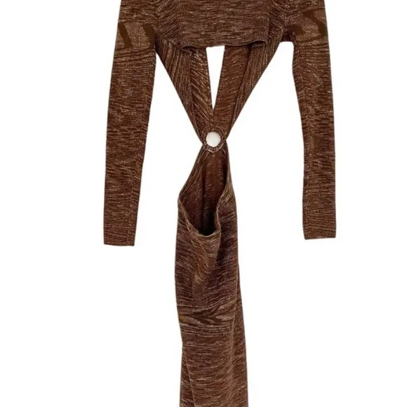 UPROAR MOCHA KNIT MIDI DRESS - Picture 5 of 5